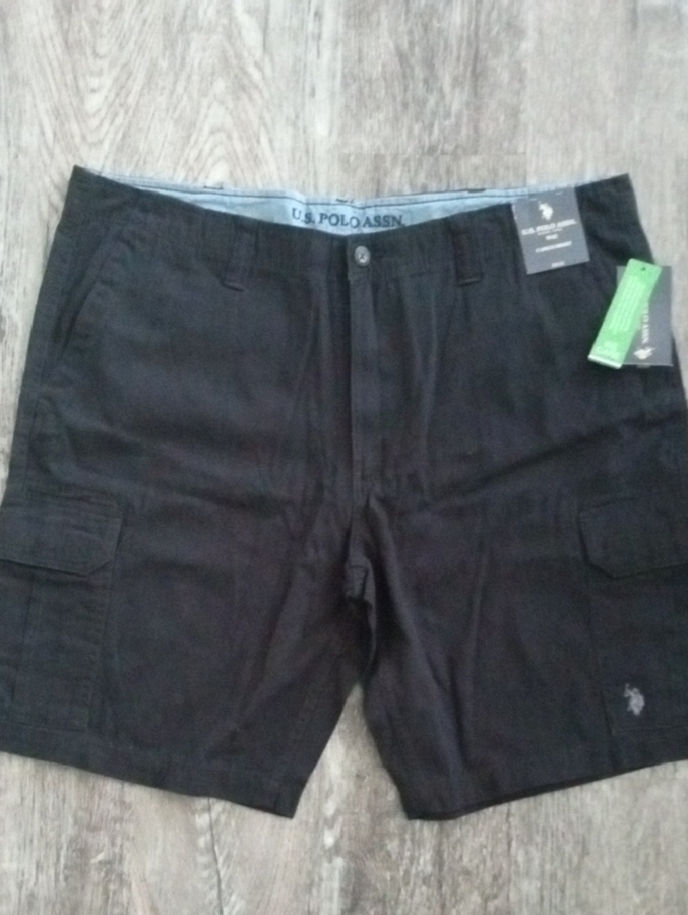 U.S. Polo Assn. Black Men's Cargo Shorts with Side Pockets